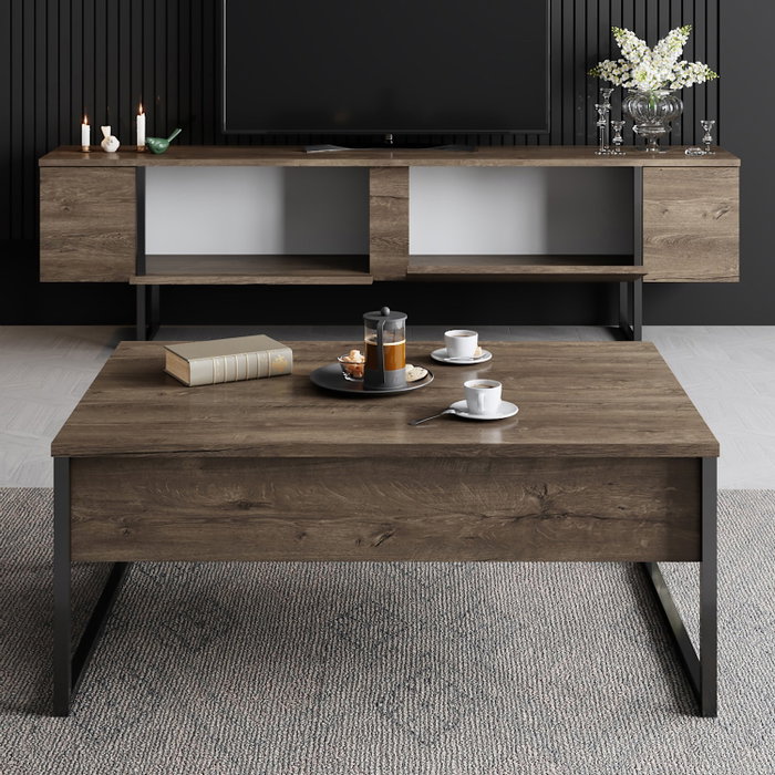 Hanah Home Soporte para TV Luxe - Nogal y Negro Hanah Home Soporte para TV Luxe - Nogal y Negro